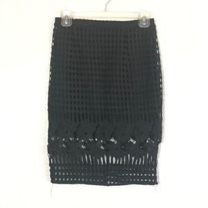 Catharina Women's Black Pencil Eylet Skirt 102K